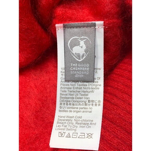 J.Crew Brushed Cashmere Cropped Cardigan Sweater Size M Holiday Red Button front - Picture 7 of 9